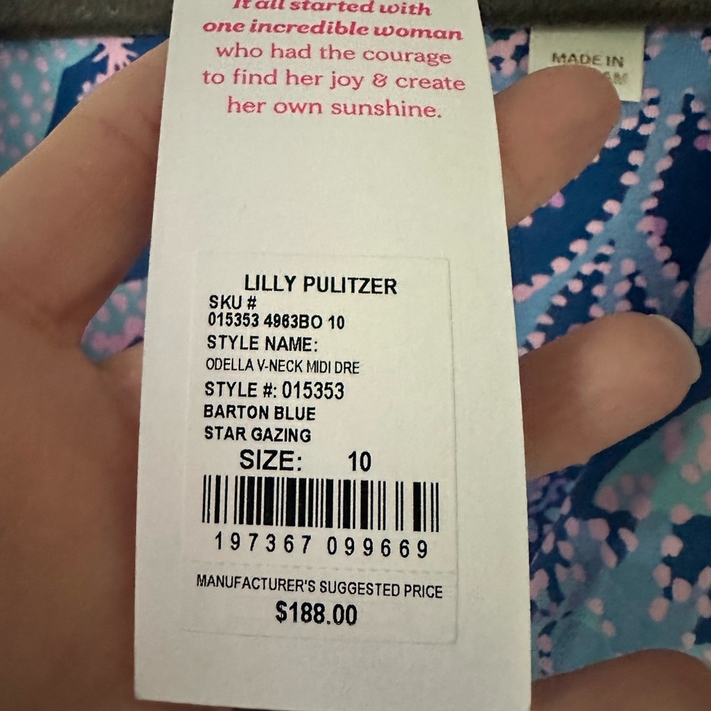 NWT Lilly Pulitzer Odella V-Neck Stretch Dress 10 stretch - Picture 6 of 6